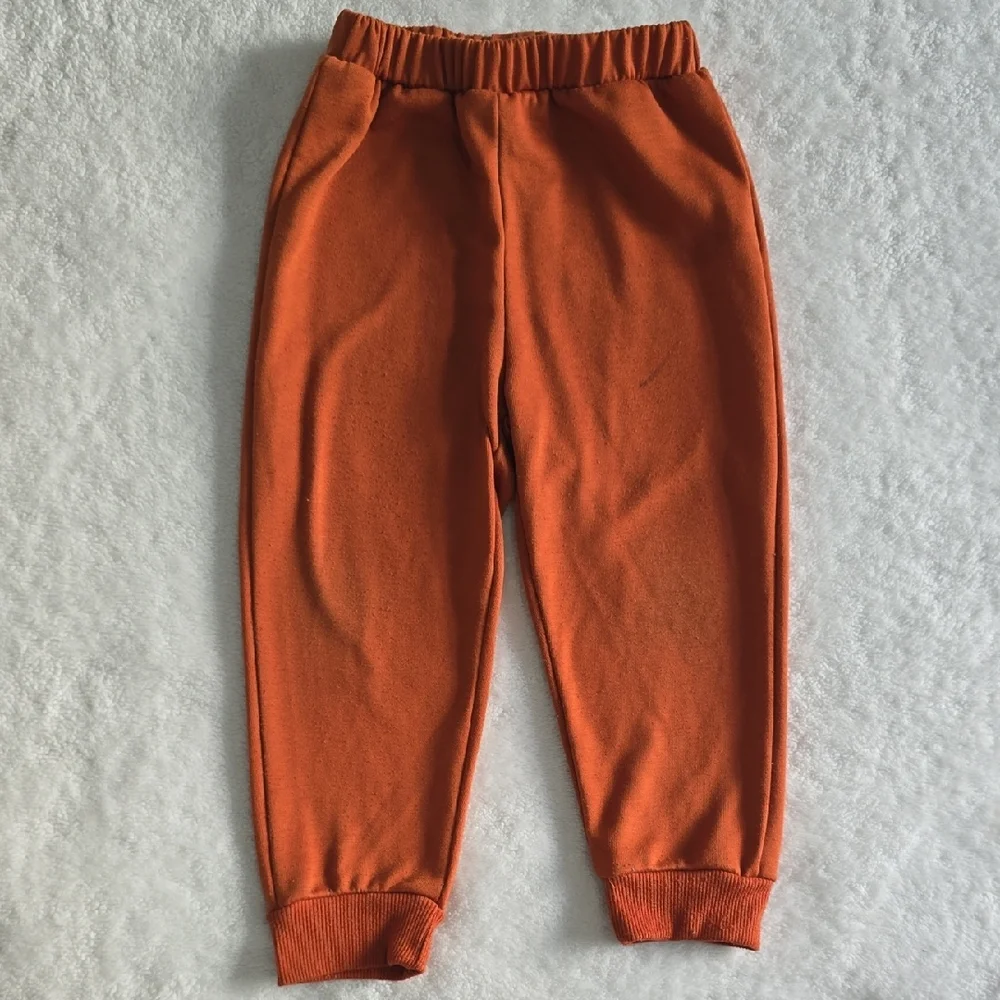 Orange Sweatshirt and Pants Set